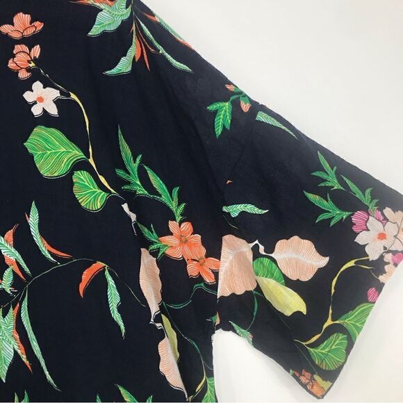 Romacci Navy Blue Floral Print Lightweight Cotton Popover Dress NEW - Picture 8 of 12